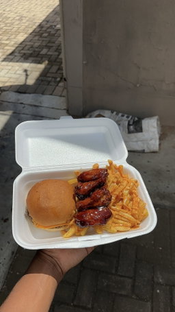 Burger+Regular fries+Four Wings