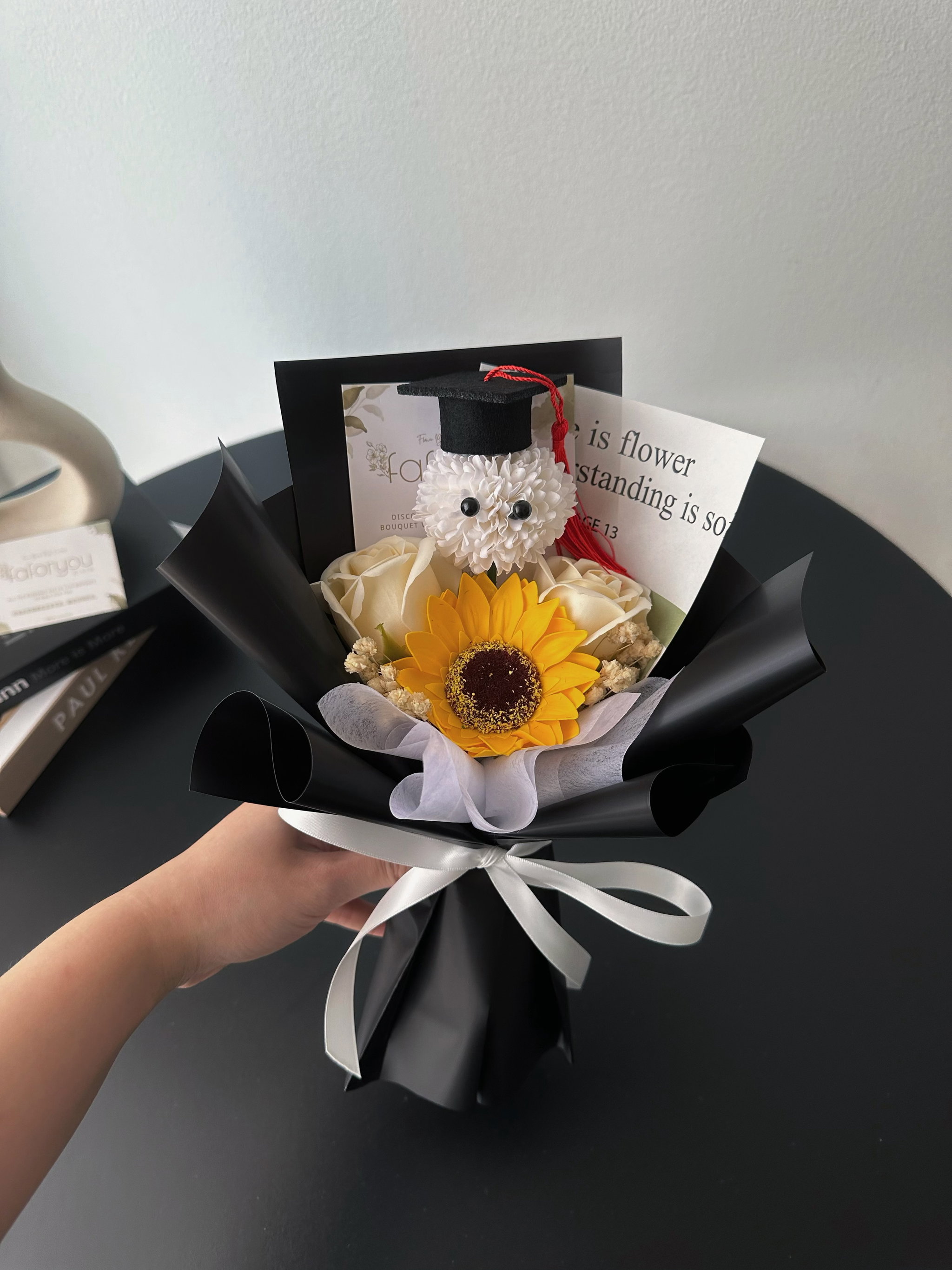 (GP029) Graduation Ping Pong Soap Flower Bouquet _1