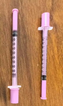 PINK INSULIN SYRINGES 1ML 31G 8MM