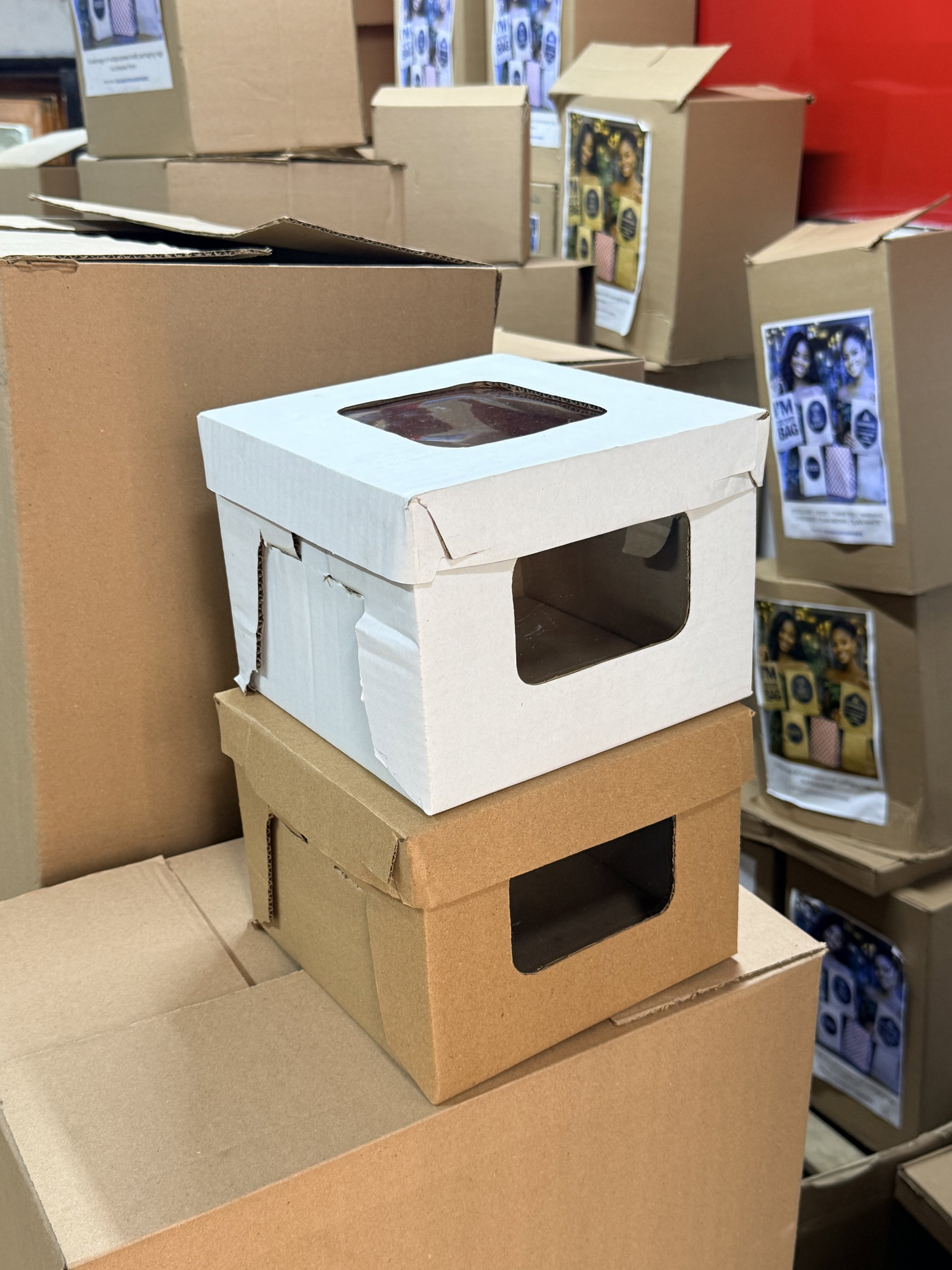Corrugated Cake Boxes - 8” x 8” x 6” - White _1