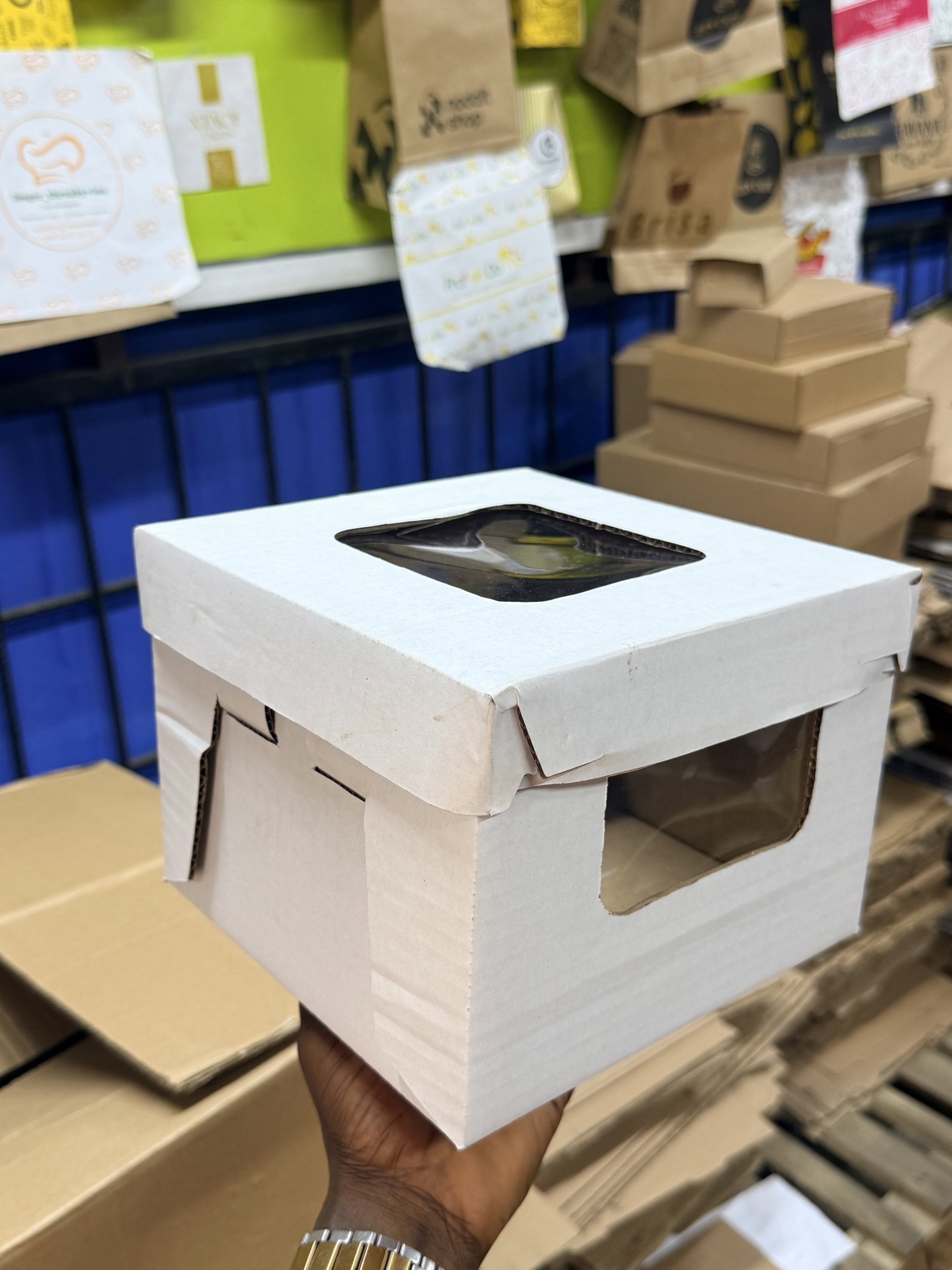 Corrugated Cake Boxes - 8” x 8” x 6” - White _3