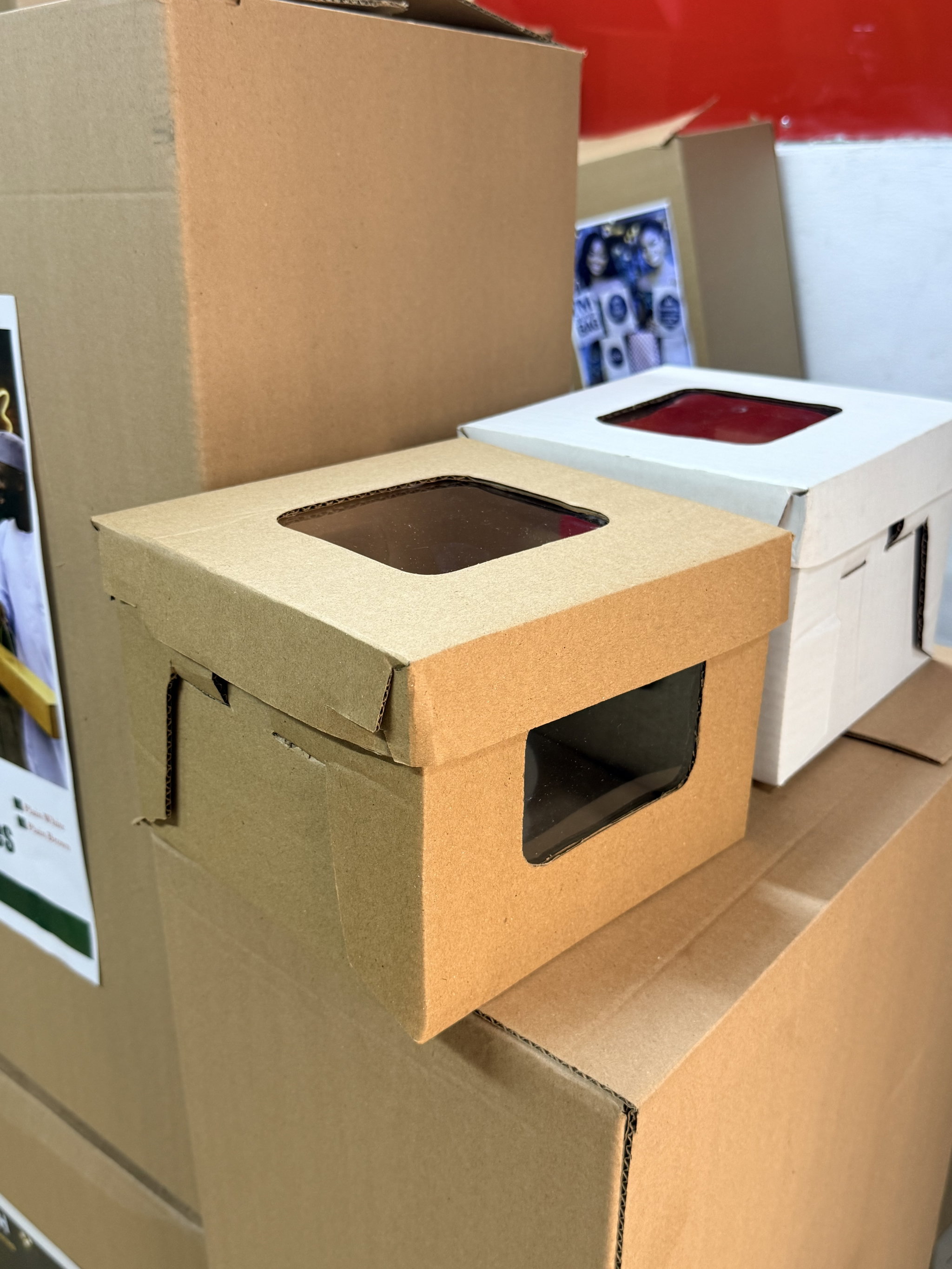 Corrugated Cake Boxes - 8” x 8” x 6” - Brown_3