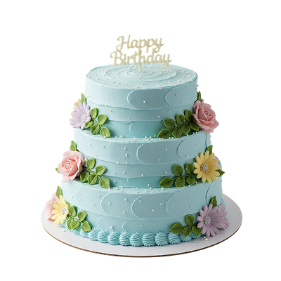 Pastel Floral Birthday Cake