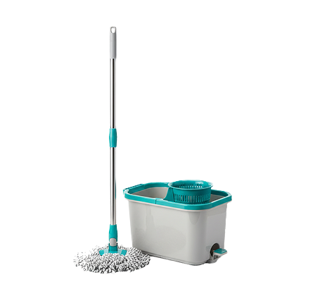 Spin Mop with Wheels and Deluxe Wringer System