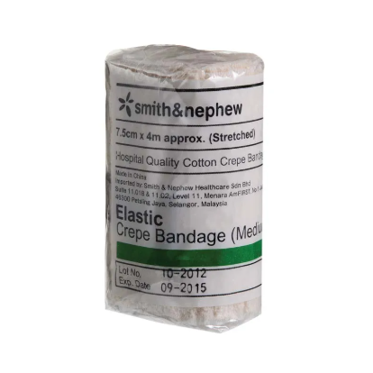 Smith & Nephew Elastic Crepe Bandage (Medium Weight)7.5cm x 4m (Stretched)