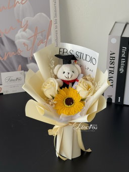 (GB036) Graduation Bear Soap Flower Bouquet  