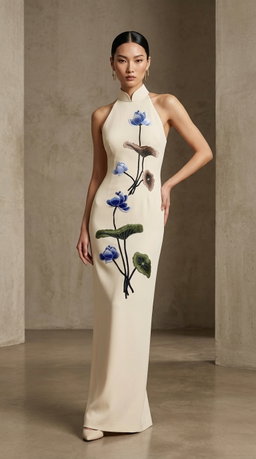 BLUE LOTUS on Ivory