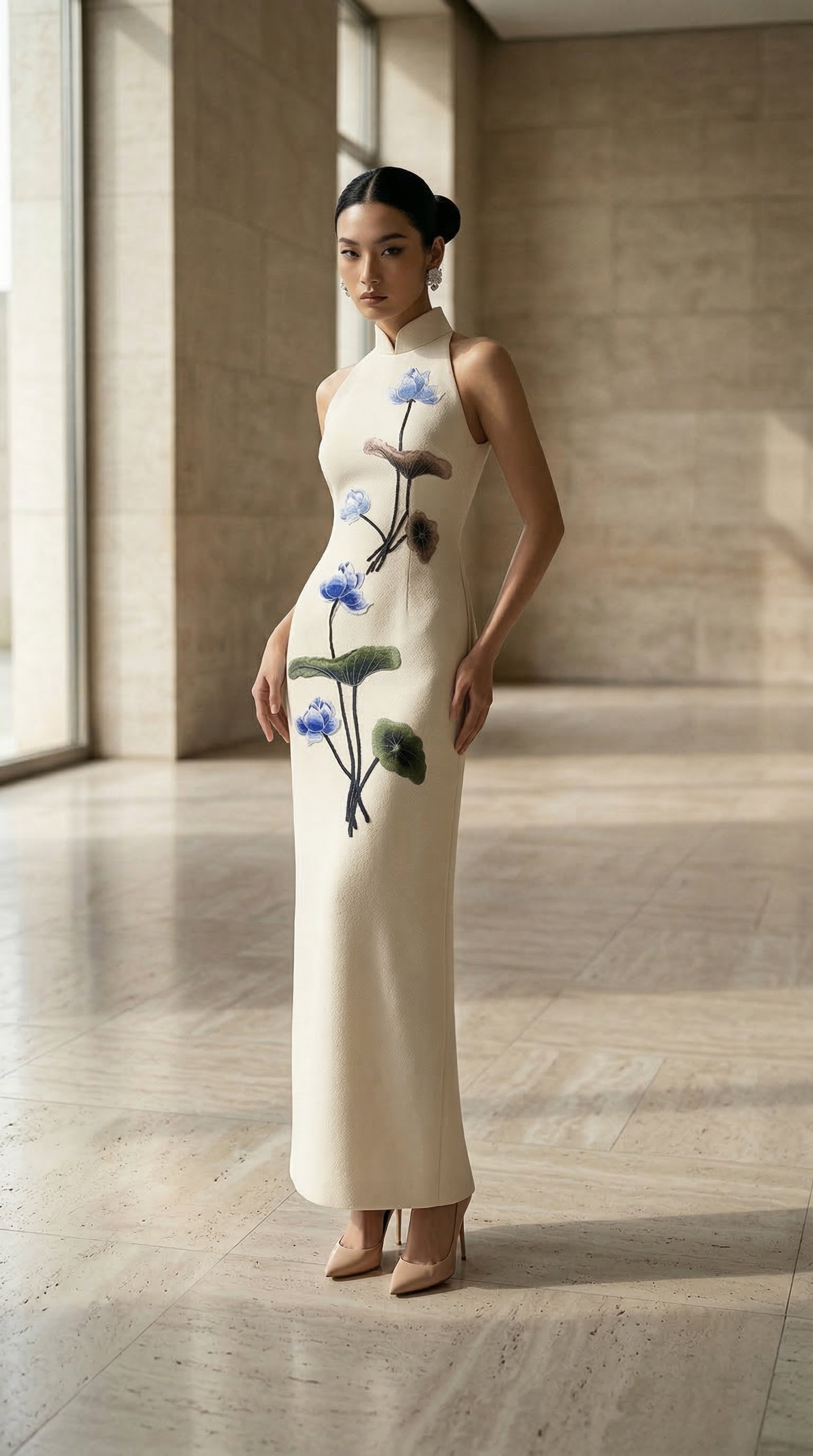 BLUE LOTUS on Ivory_0