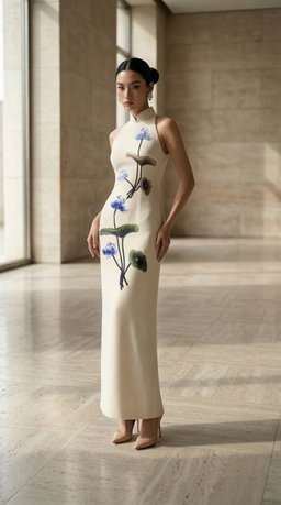 BLUE LOTUS on Ivory