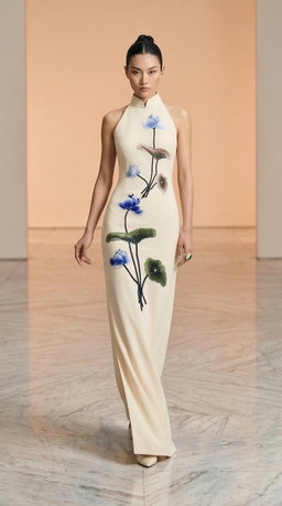 BLUE LOTUS on Ivory