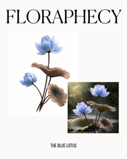 BLUE LOTUS on Ivory
