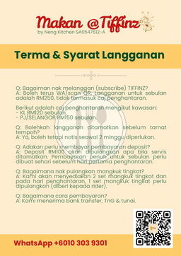 Tiffin Meals Delivery Subscribtion (Monthly) 