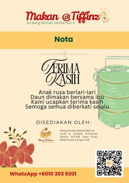 Tiffin Meals Delivery Subscribtion (Monthly) 