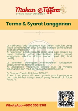 Tiffin Meals Delivery Subscribtion (Monthly) 