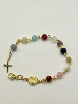 Pulsera denario de piedras mixtas