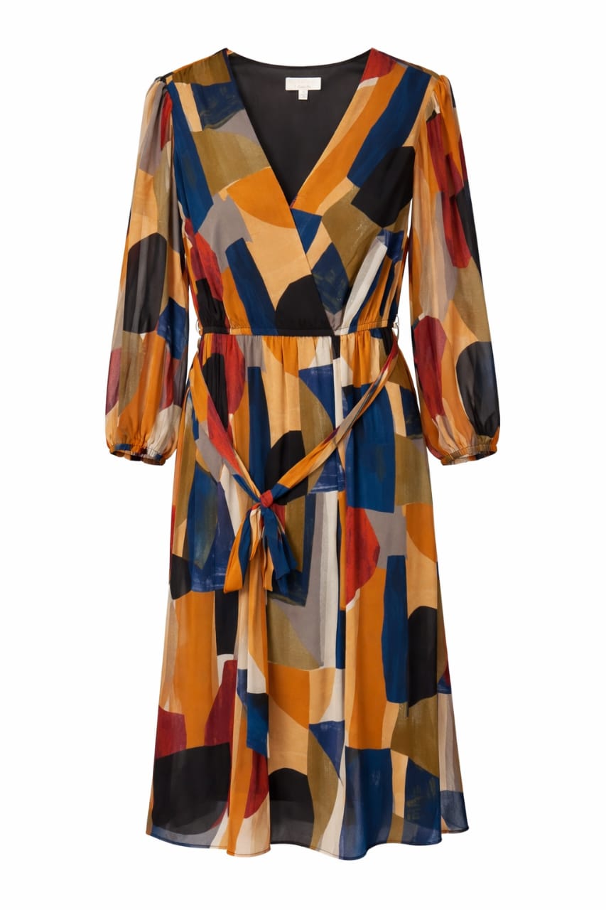 Yellow Print Ladies Dress