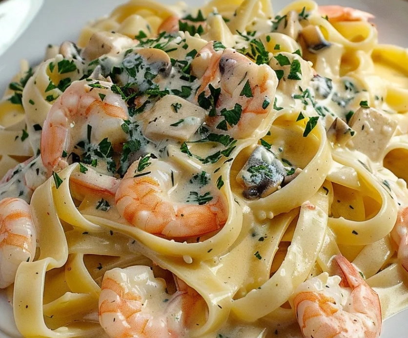 Tagliatelles à la crème Fruits de mers