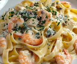 Tagliatelles à la crème Fruits de mers