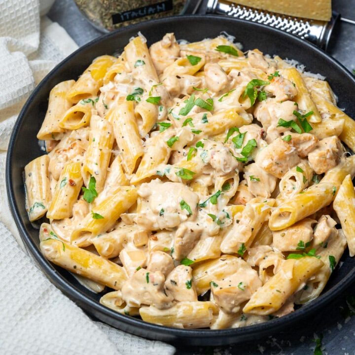 Penne pasta cabonara