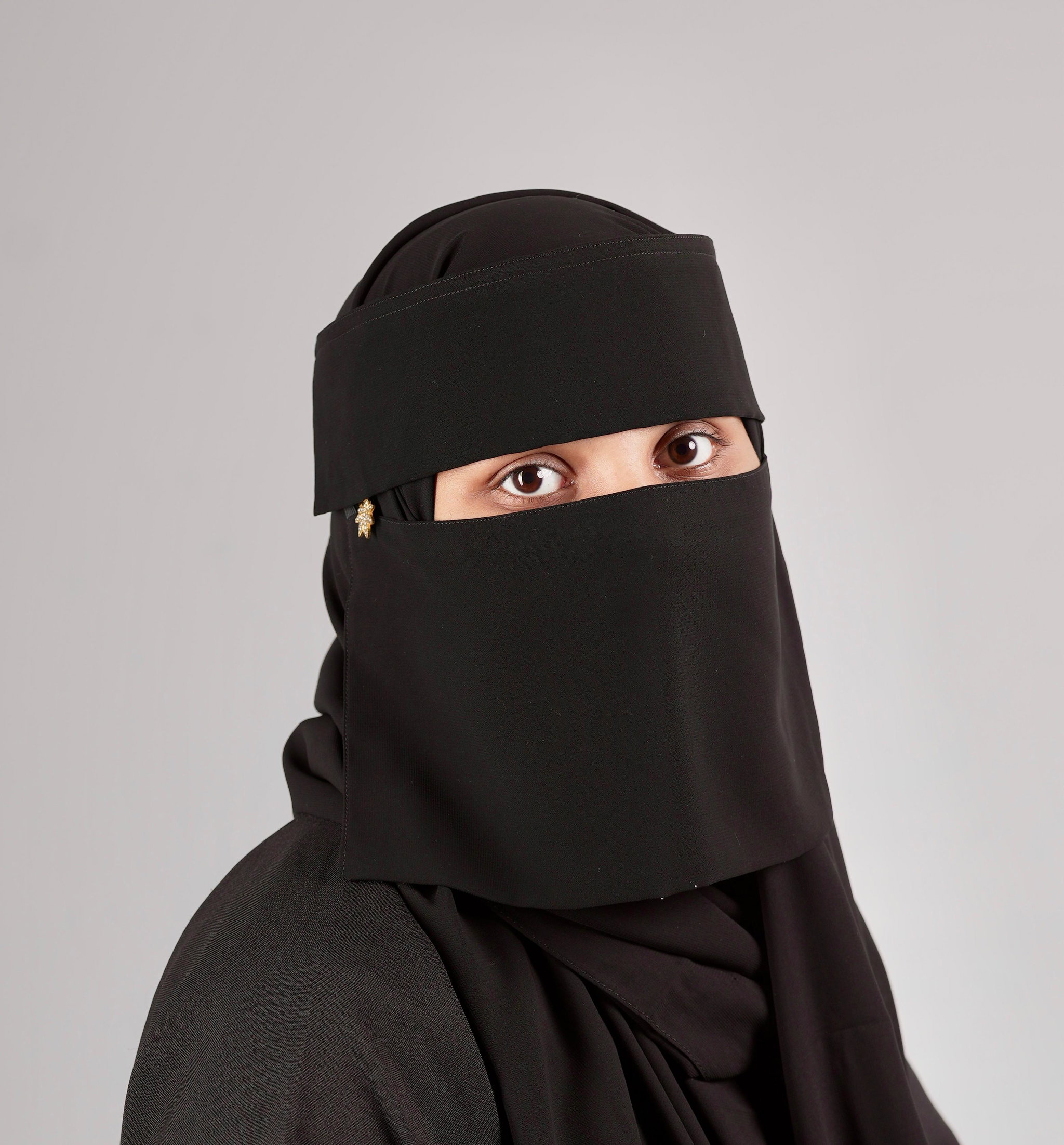 Mini small Double Layer Niqab with leaf locket (6 inch X 12 inch)_3