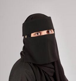 Mini small Double Layer Niqab with leaf locket (6 inch X 12 inch)