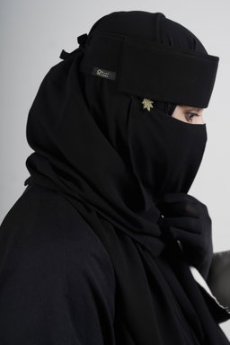 Mini small Double Layer Niqab with leaf locket (6 inch X 12 inch)