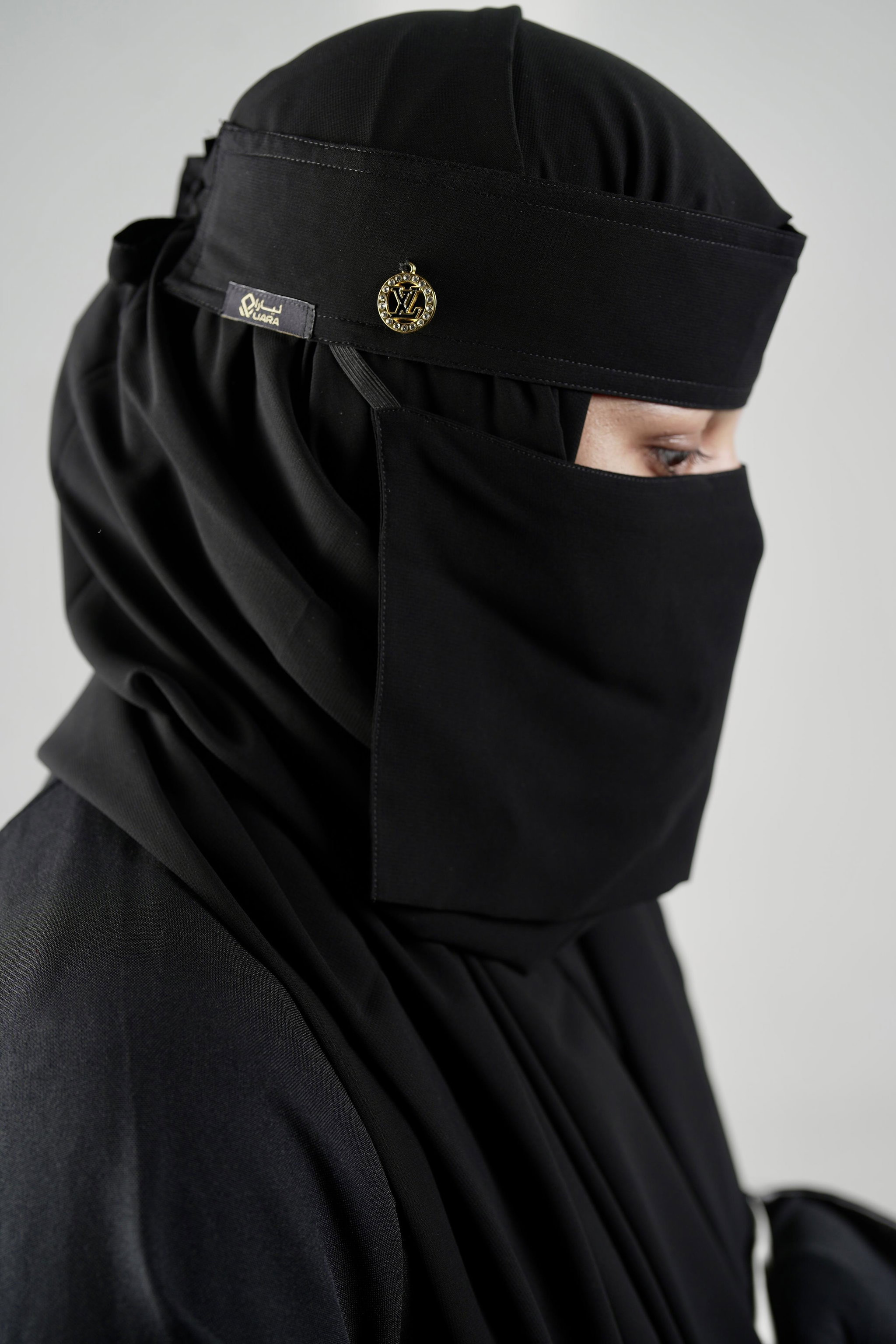 Mini Small Normal Niqab With Round Locket (6 inch /12 inch)_2