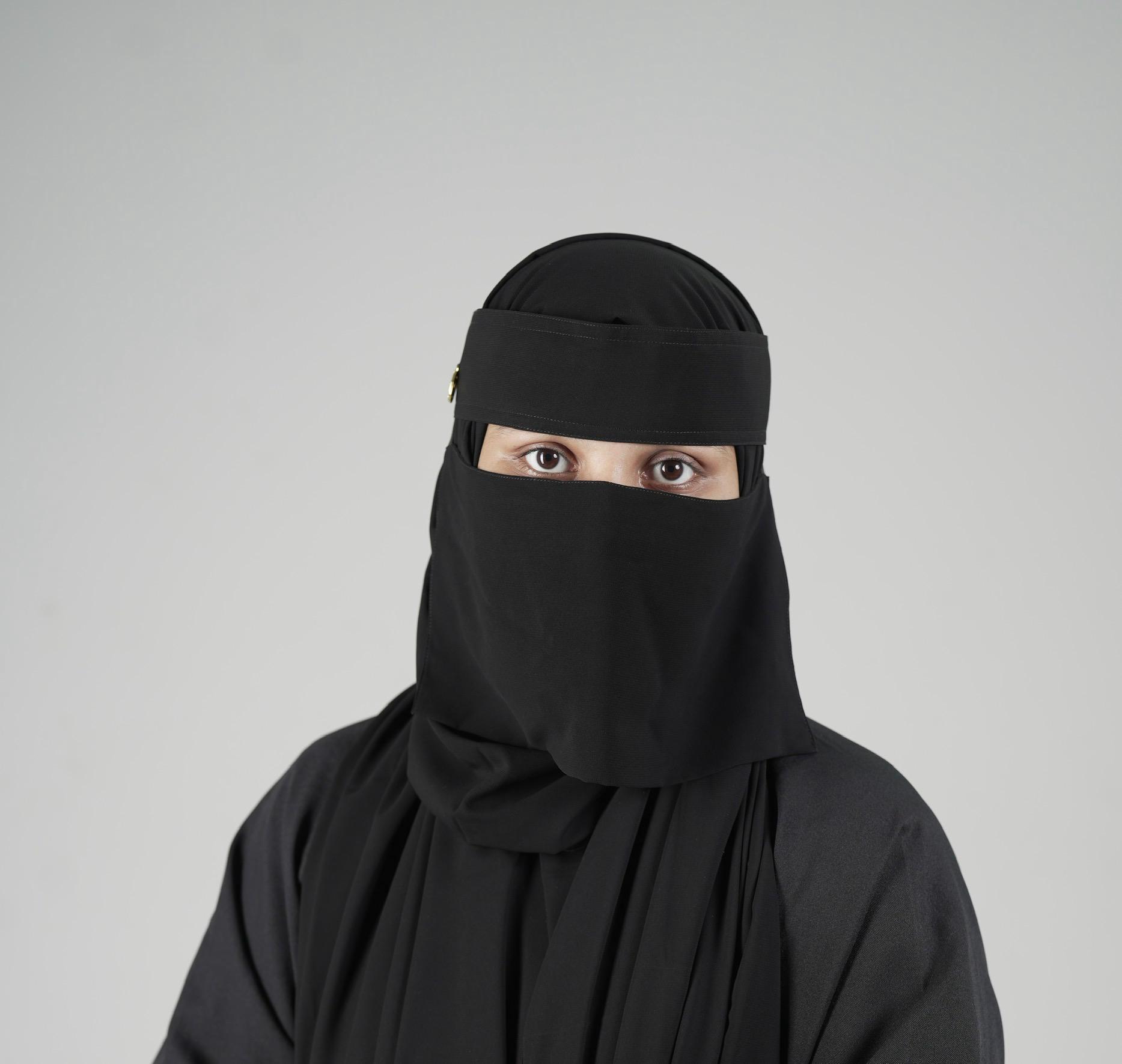 Mini Small Normal Niqab With Round Locket (6 inch /12 inch)_1