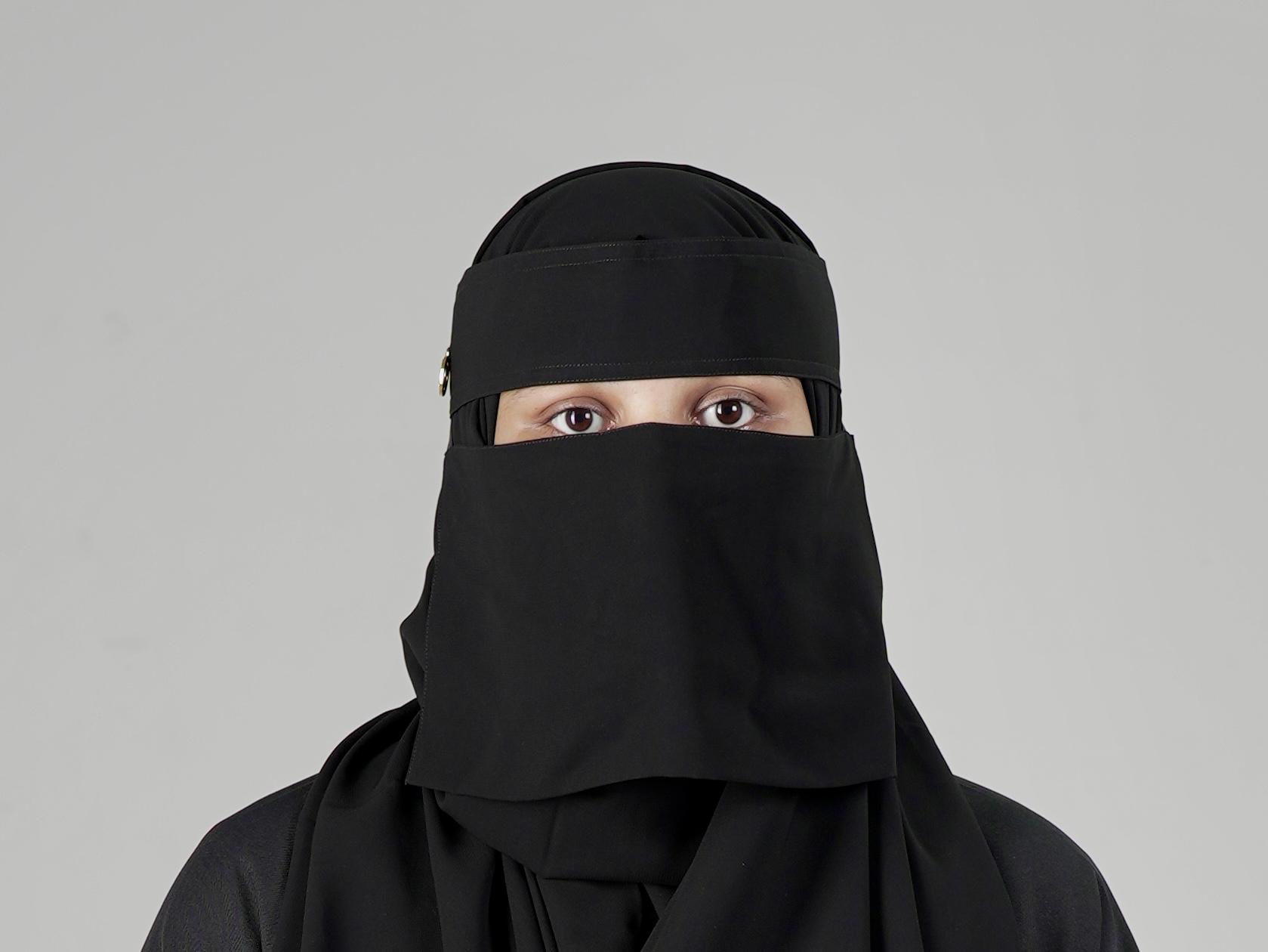 Mini Small Normal Niqab With Round Locket (6 inch /12 inch)_5