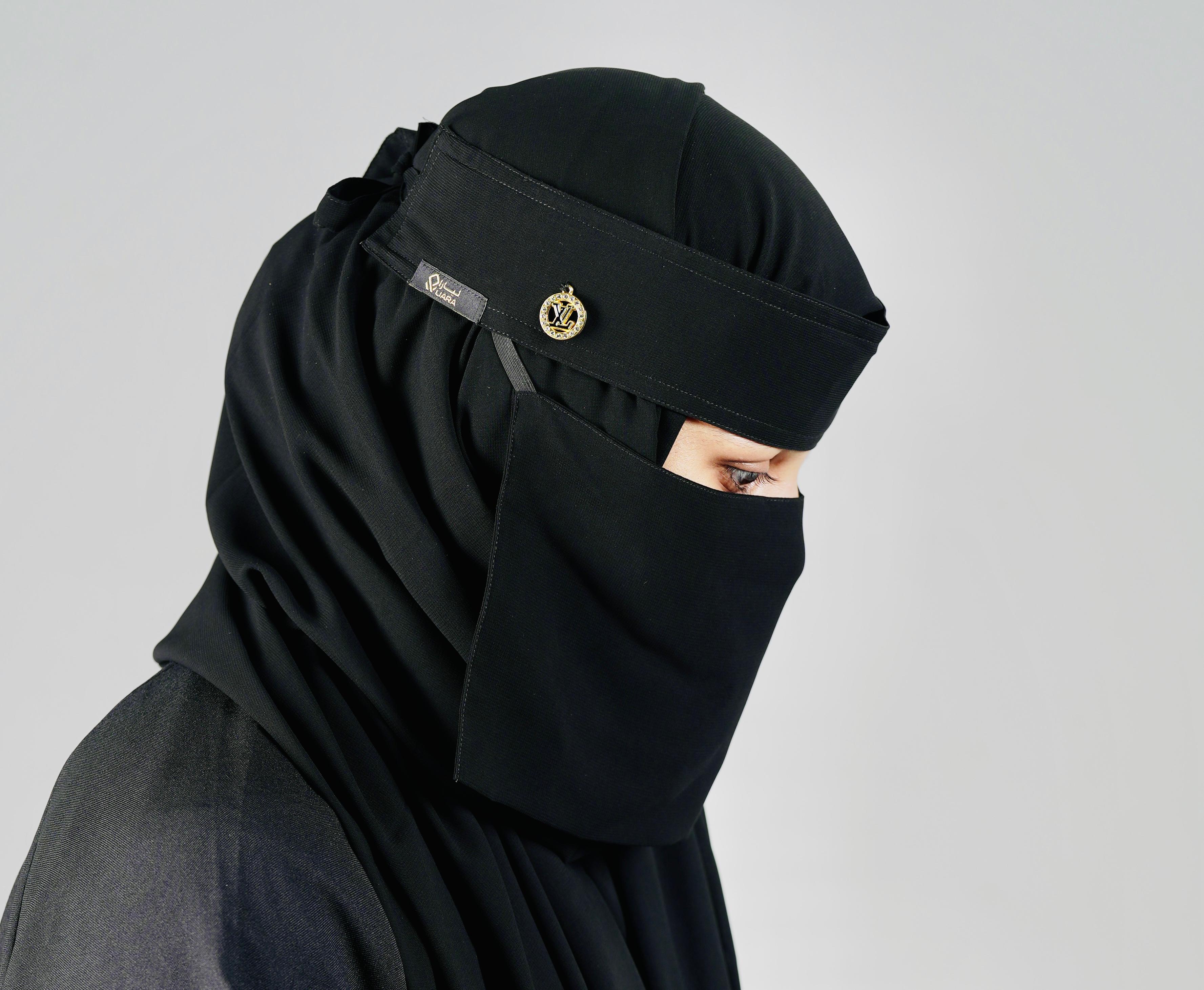 Mini Small Normal Niqab With Round Locket (6 inch /12 inch)_6