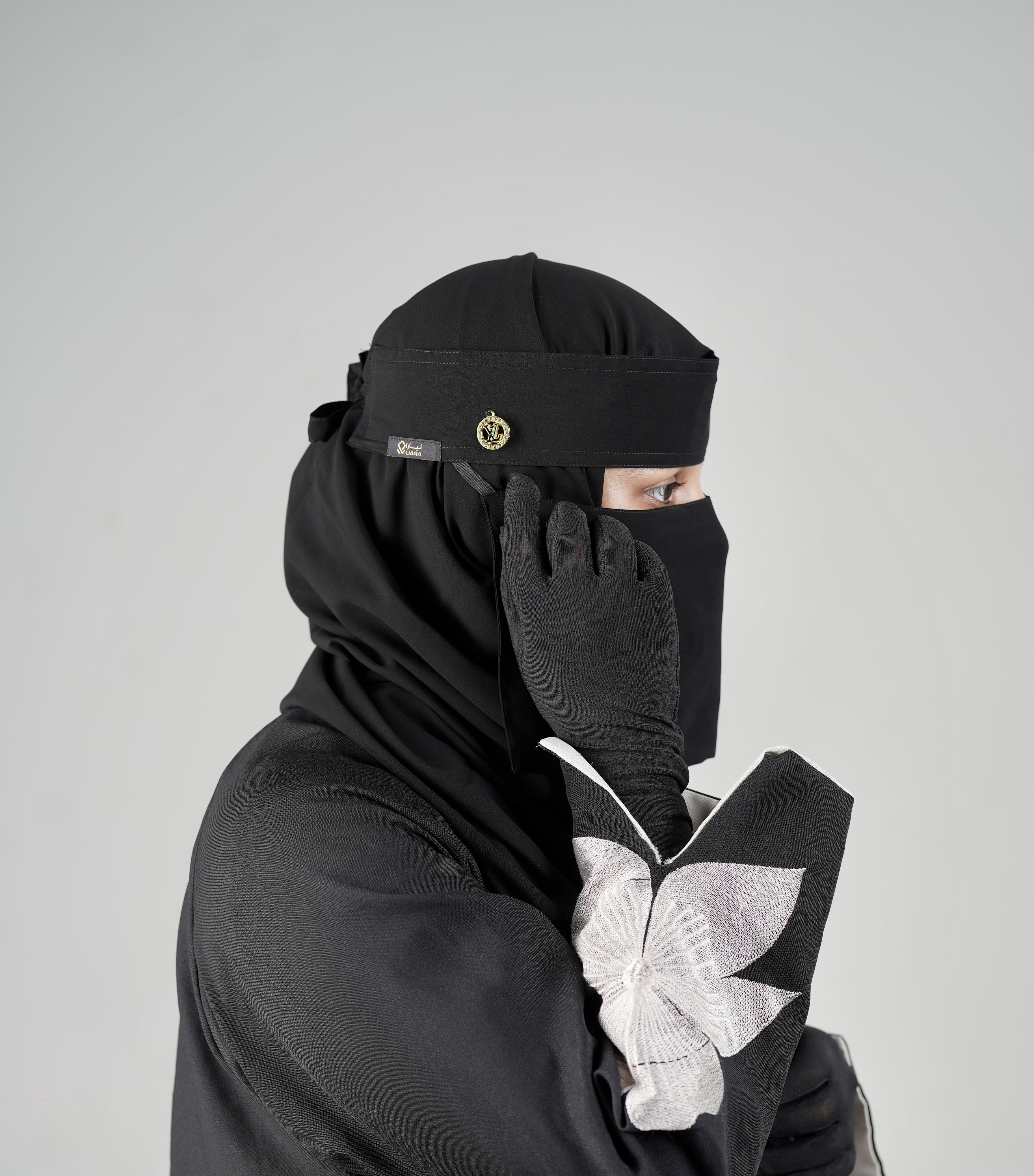 Mini Small Normal Niqab With Round Locket (6 inch /12 inch)_4