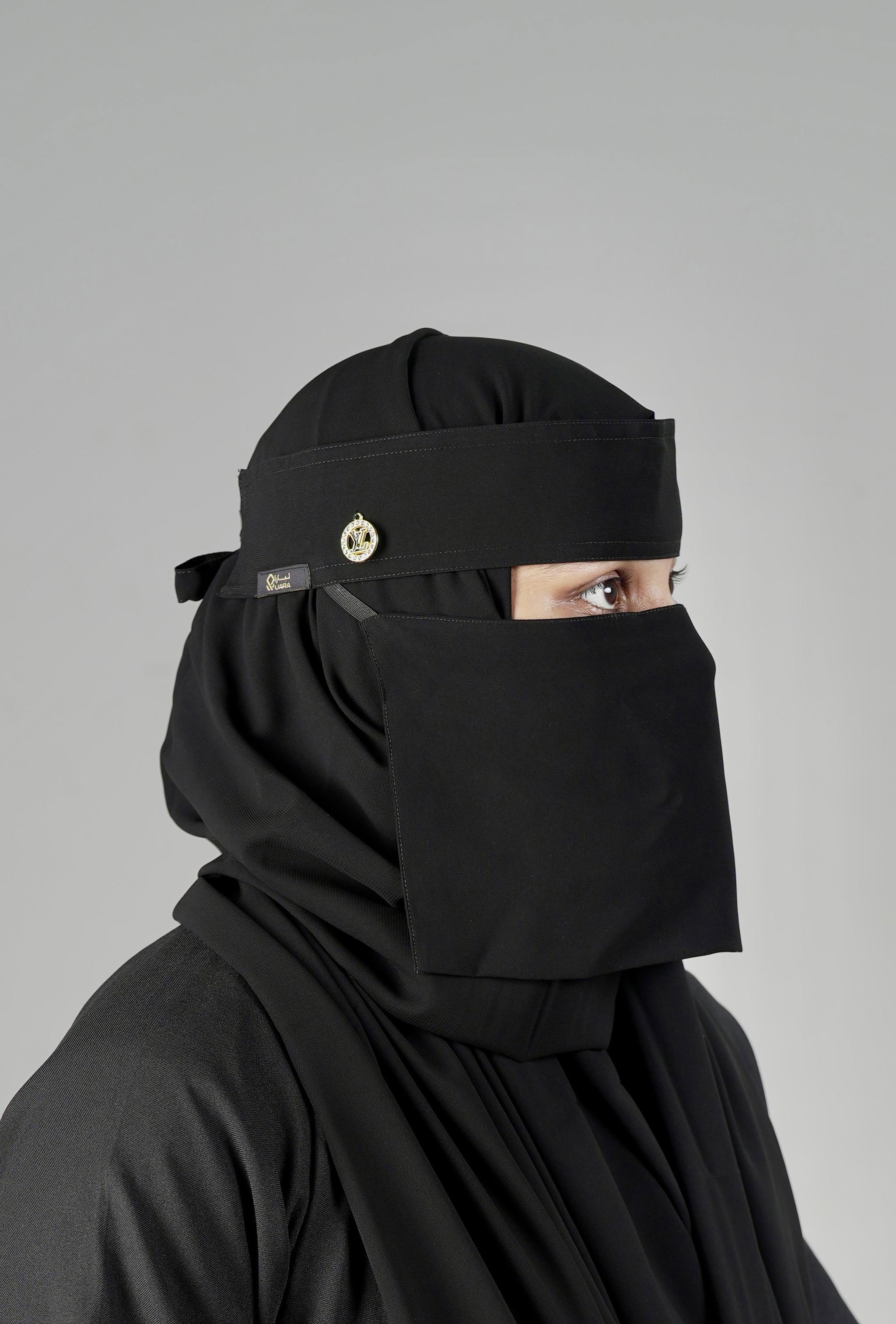 Mini Small Normal Niqab With Round Locket (6 inch /12 inch)_0
