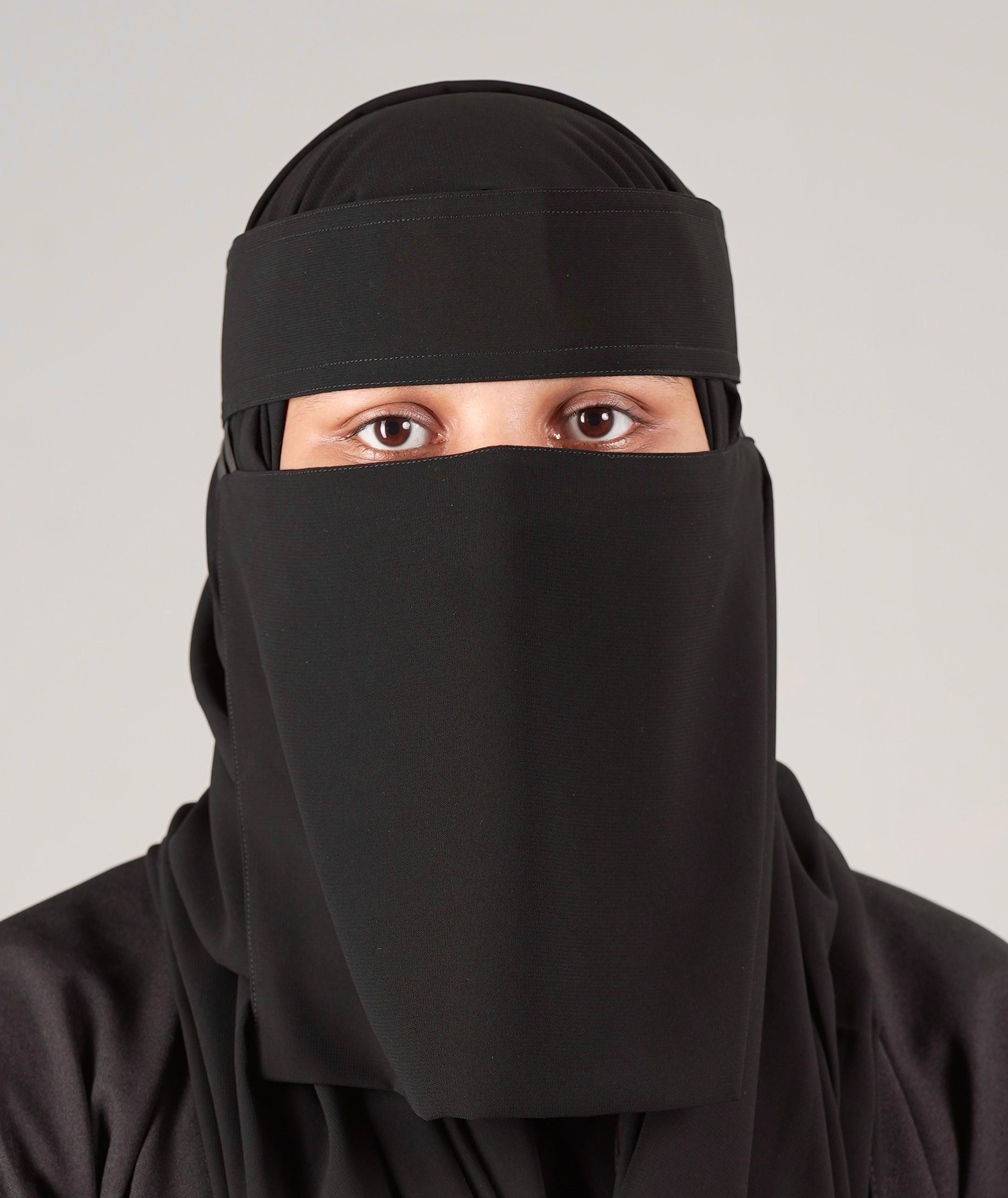 Small Normal Double Elastic Niqab (8inch /12inch)_2