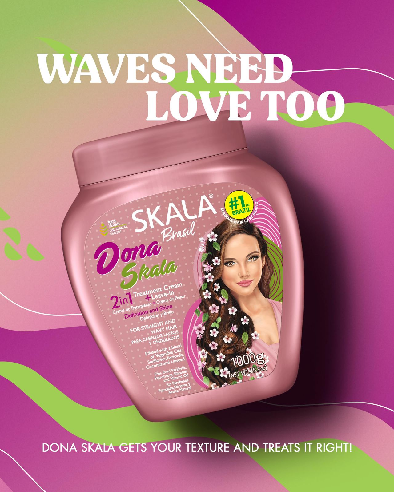 Skala Dona 2 in 1 Creme - 1000g | سكالا كريم للشعر المموج 2 في 1 كريم - 1000 غرام