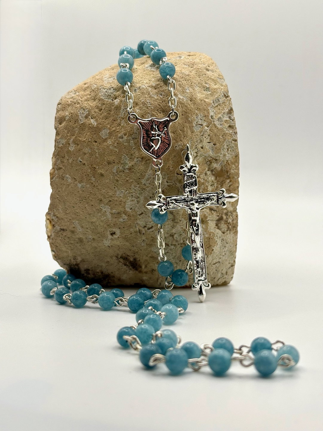 Rosario Jade Aguamarina 6mm