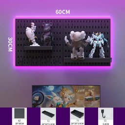 Kit de Painel Perfurado para Parede - Organizador de Painel Perfurado Reforçado com Acessórios (Ganchos, Suportes e Clips para Prateleiras)