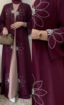 Lulla Mauve Bow Abaya