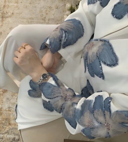 Blush Ribbon Abaya