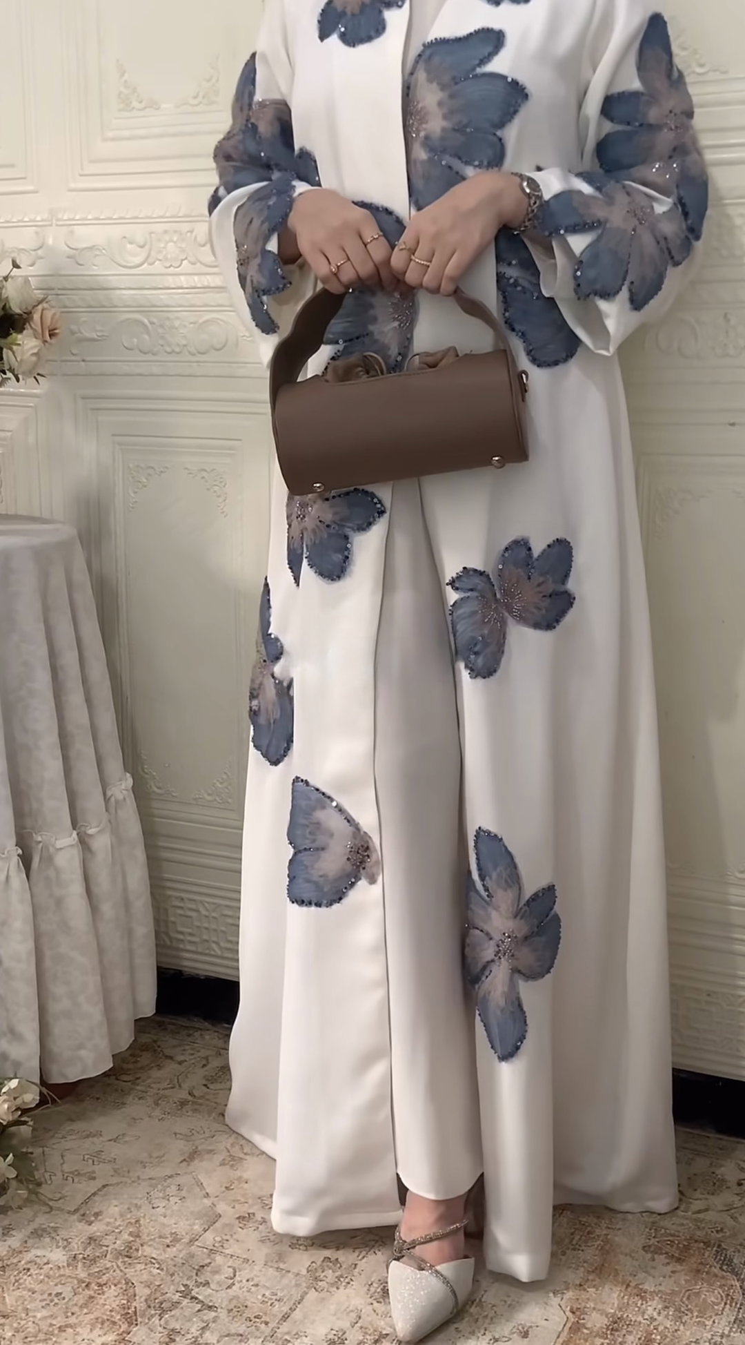Blush Ribbon Abaya