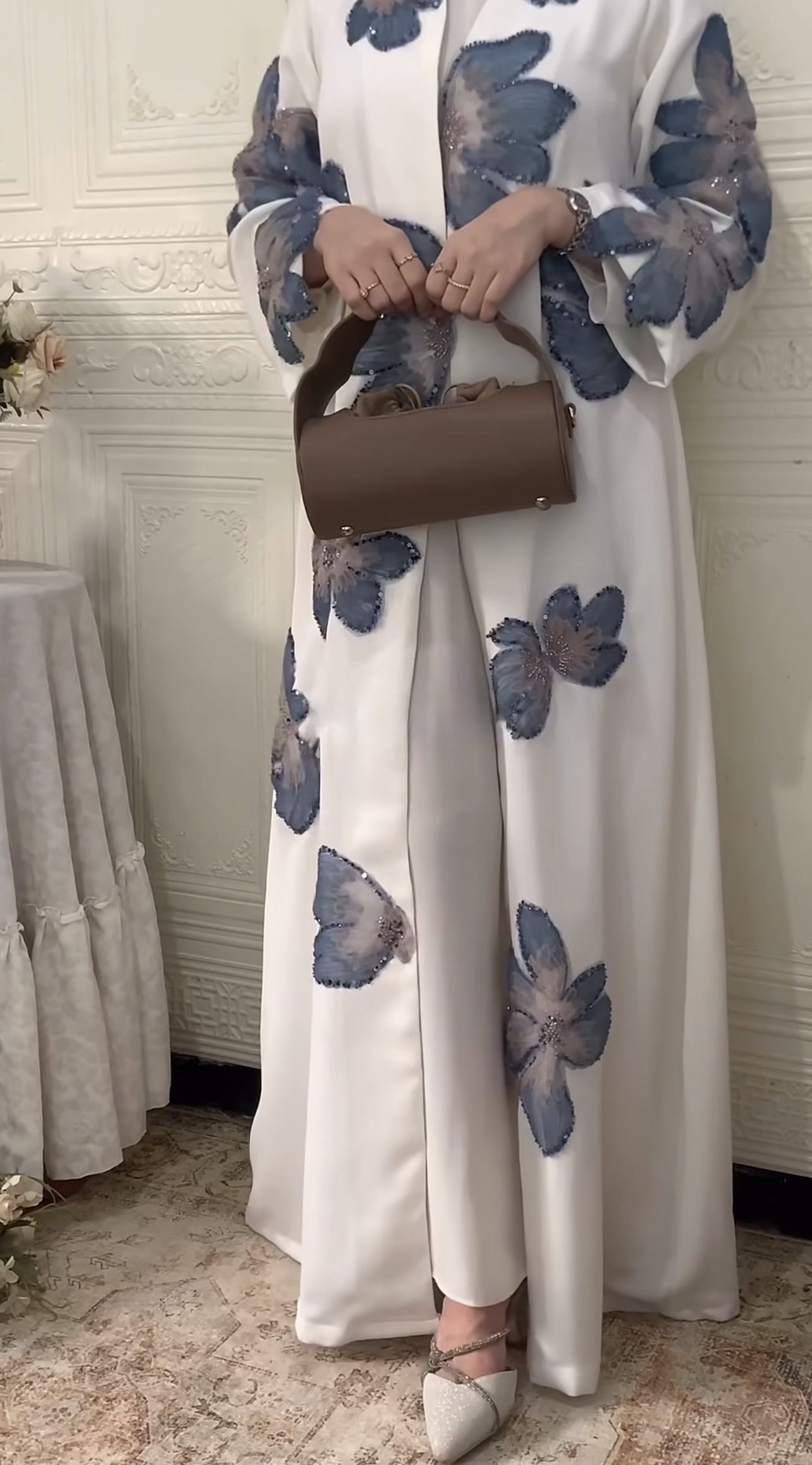 Blush Ribbon Abaya