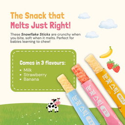 Bonjuk Nutritious Brown Rice Snowflake Sticks Easy to Hold Snacks