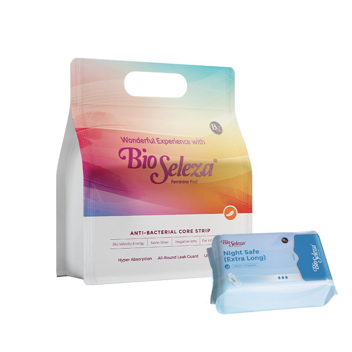 BIO SELEZA F. PAD (PREMIUM) - NIGHT SAFE EXTRA LONG 4 packs / 32 pads 