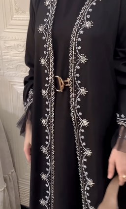 Noor Elegance Embroidered Black Abaya