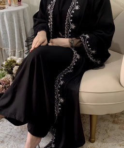 Noor Elegance Embroidered Black Abaya