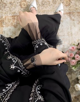 Noor Elegance Embroidered Black Abaya