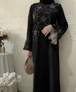 Midnight Bloom Pearl Abaya Sophia