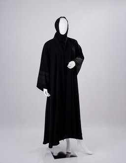 Royal Lace Cuff Premium Black Abaya