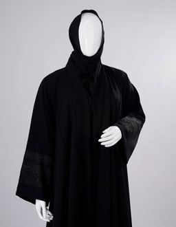 Royal Lace Cuff Premium Black Abaya