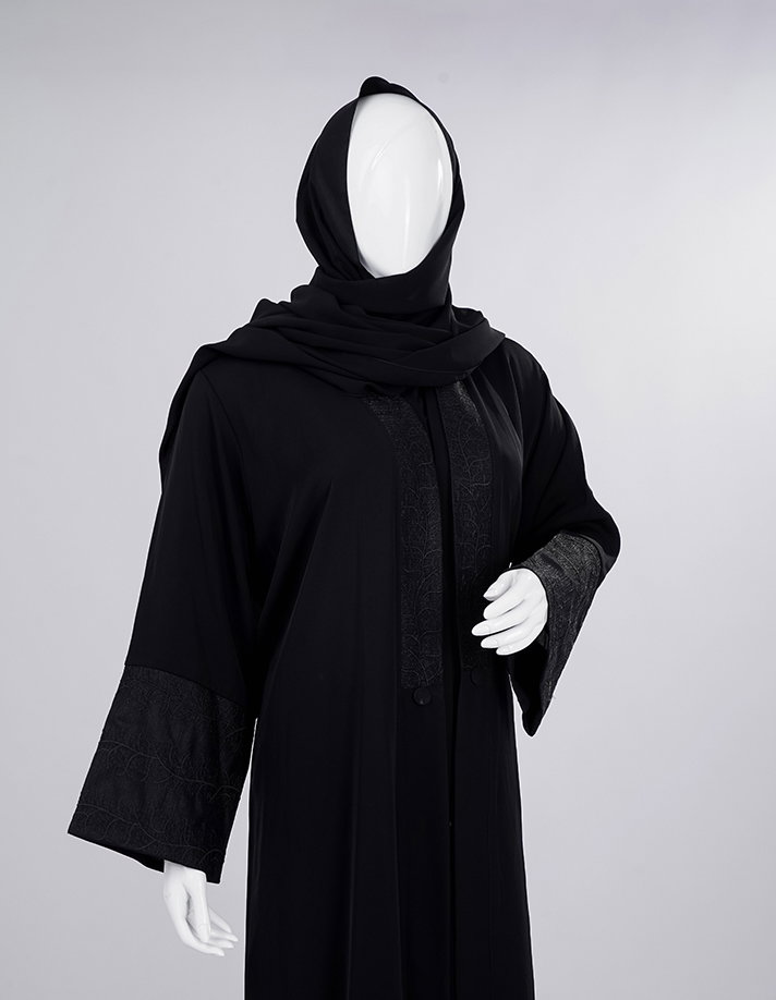 Noir Classic Embroidered Abaya