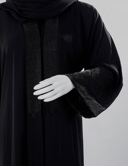 Noir Classic Embroidered Abaya